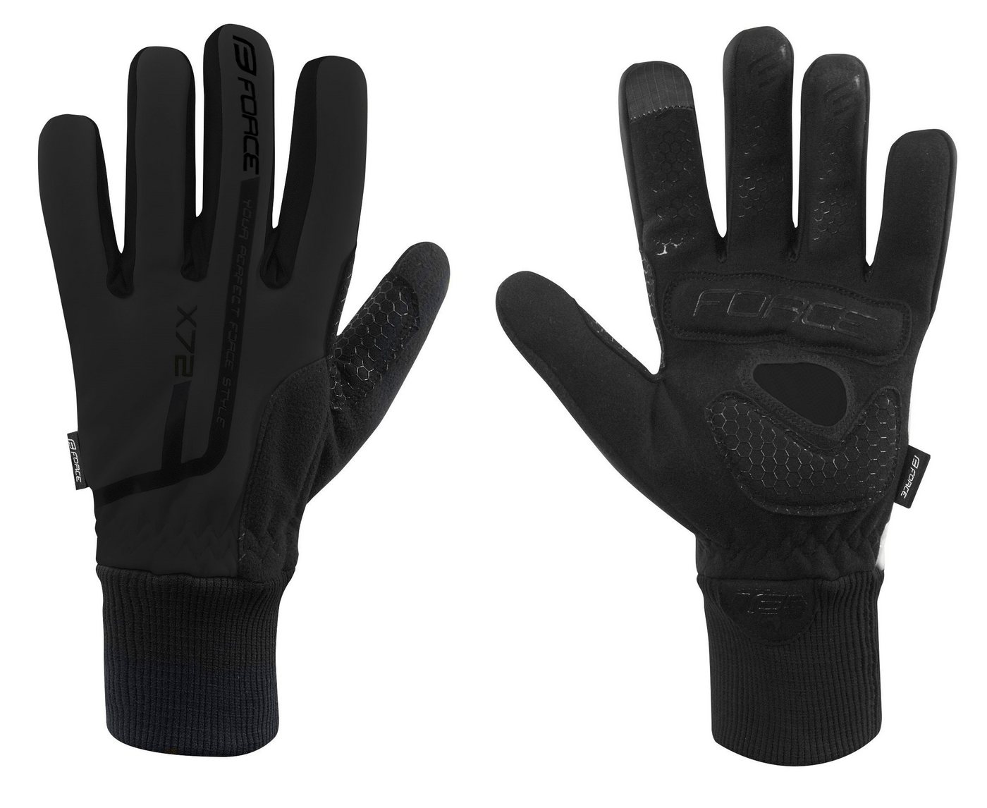 FORCE Fahrradhandschuhe Winterhandschuhe FORCE X72 schwarz 0 °C bis +5 °C von FORCE