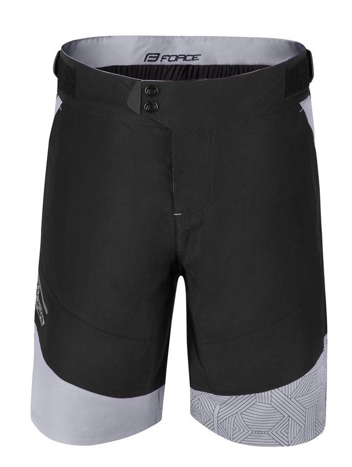 FORCE Fahrradhose FORCE Shorts STORM schwarz-grau von FORCE