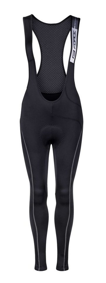 FORCE Fahrradhose Trägerhose REFLEX LINE LADY mit Pad in Schwarz %%% von FORCE