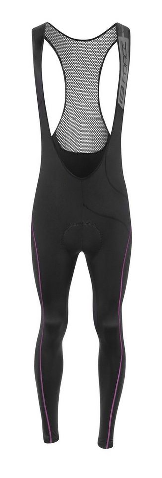 FORCE Fahrradhose Trägerhose REFLEX LINE LADY mit Pad in schwarz 0 °C bis +10 °C von FORCE