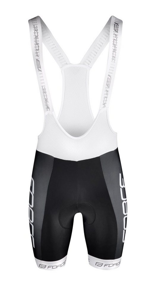 FORCE Fahrradhose Trägershorts FORCE TEAM18 schwarz-weiss von FORCE