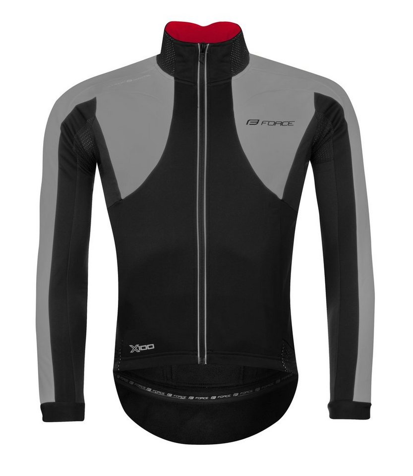 FORCE Fahrradjacke Jacke FORCE X100 winter schwarz-grau 0 °C bis +10 °C von FORCE