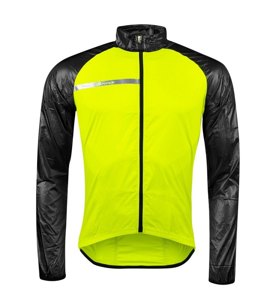 FORCE Fahrradjacke Jacke FORCE WINDPRO winddicht gelb-black +10 °C bis +15 °C von FORCE