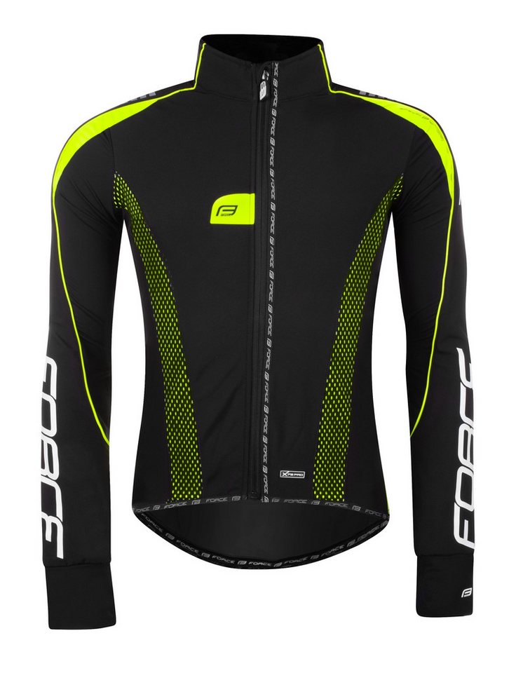 FORCE Fahrradjacke jacket FORCE X72 PRO16 softshell man. black-fluo * von FORCE