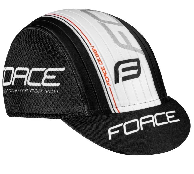 FORCE Fleecemütze cap cycling with visor FORCE TEAM black-white L-XL von FORCE