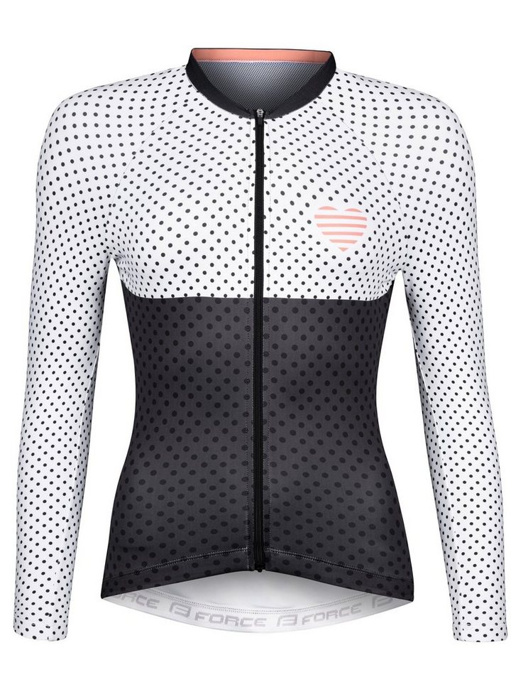 FORCE Radtrikot FORCE Jersey POINTS Lady langarm schwarz-weiss %%% * von FORCE