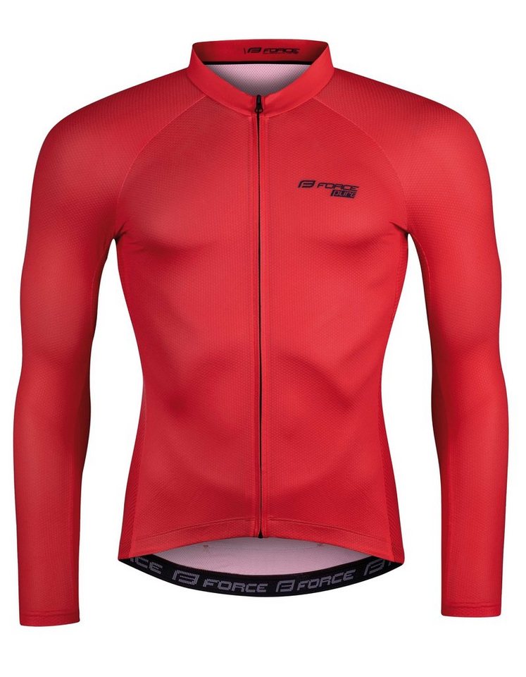 FORCE Radtrikot Jersey FORCE PURE Langarm Jacke ROT %%% von FORCE