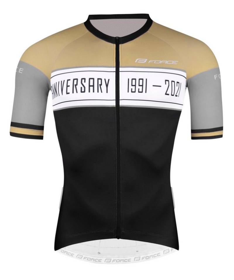 FORCE Radtrikot Jersey F ANNIVERSARY Kurzjacke schwarz-gold von FORCE