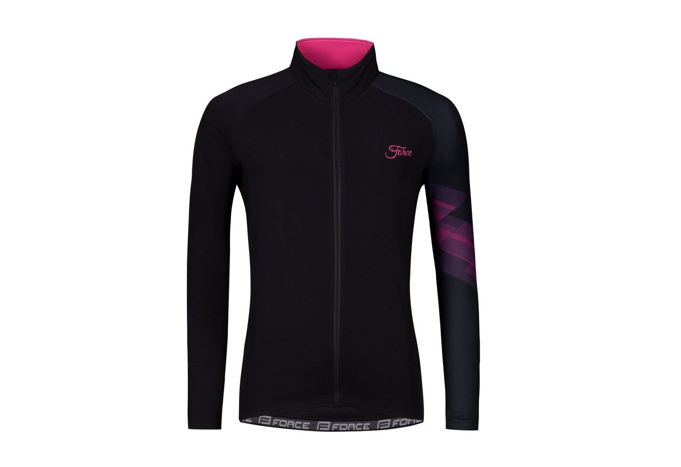 FORCE Radtrikot Jersey F RIDGE LADY Langjacke schwarzpink von FORCE