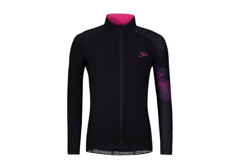 FORCE Radtrikot Jersey Force RIDGE LADY Langjacke schwarz pink +5 °C bis +15 °C von FORCE