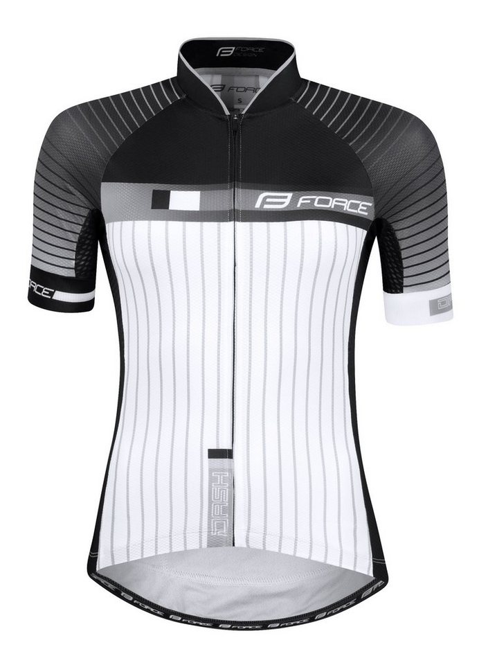 FORCE Radtrikot Jersey FORCE DASH Kurzjacke schwarz-weiss von FORCE