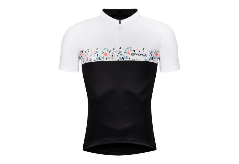 FORCE Radtrikot Jersey FORCE ROCK schwarz/weiss kurzärmelig %%% von FORCE