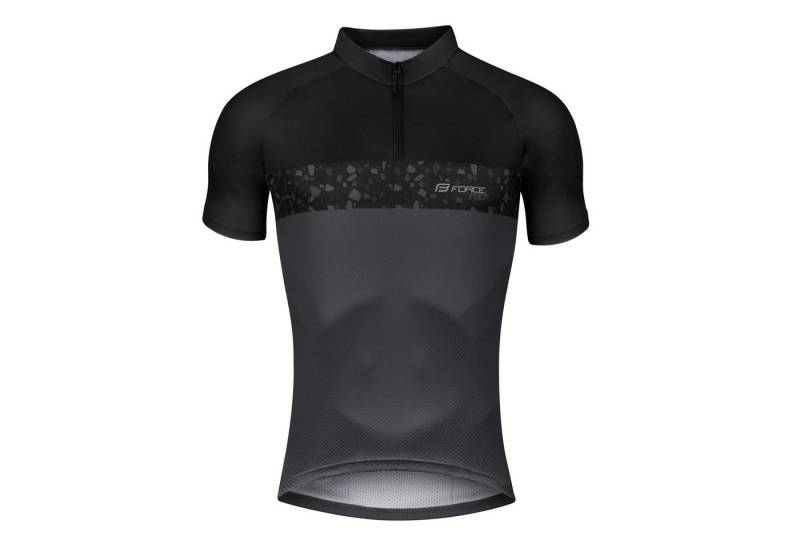 FORCE Radtrikot Jersey FORCE ROCK shirt grau-schwarz Kurzarm von FORCE