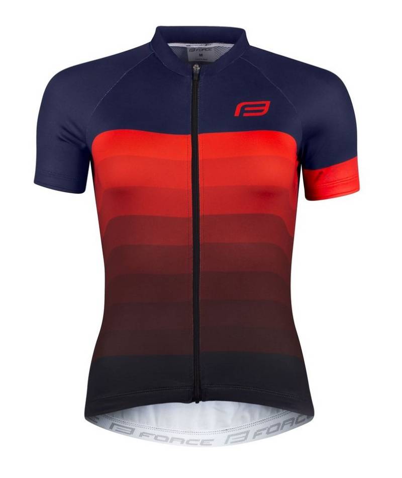 FORCE Radtrikot Jersey Jacke F ASCENT LADY kurz, dunkel blau-rot %%% von FORCE