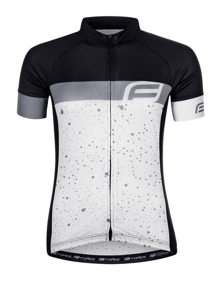 FORCE Radtrikot Jersey Kurz Jacke FORCE SPRAY LADY schwarz-weiß %%% von FORCE