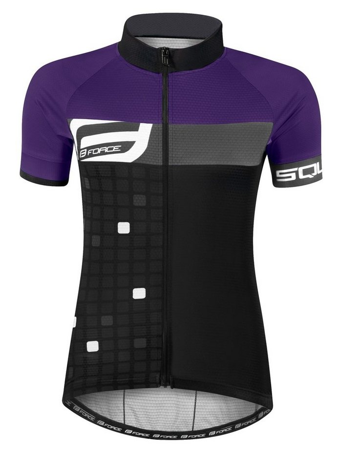 FORCE Radtrikot Jersey Kurzjacke FORCE SQUARE violett-schwarz (blackpurpel) von FORCE