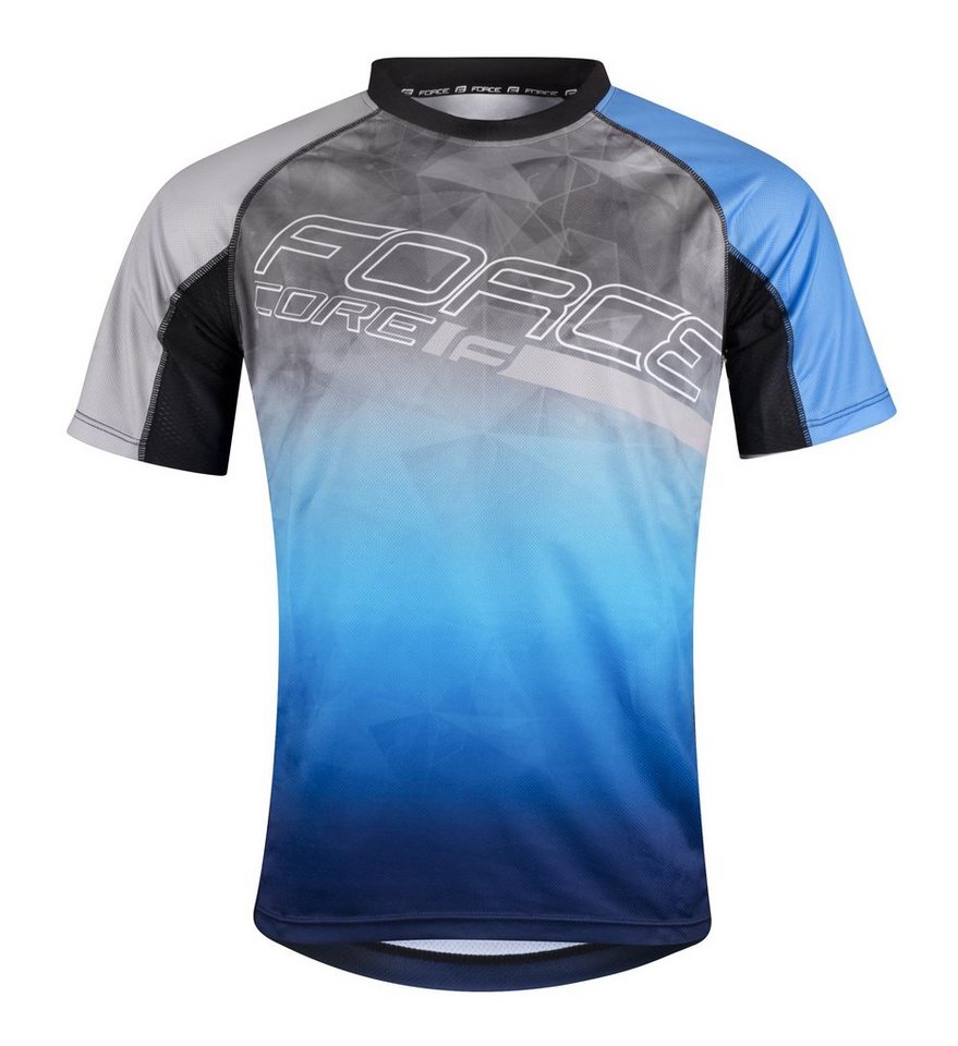 FORCE Radtrikot Jersey Trikot FORCE MTB CORE grau-bleu schwarz von FORCE