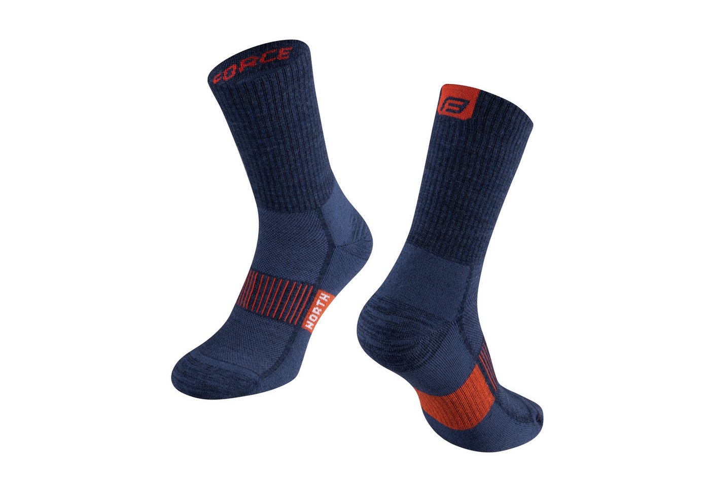 FORCE Sportsocken FORCE Merino Socken NORTH Thermo, L-XL/42-47, Blau/Orange von FORCE