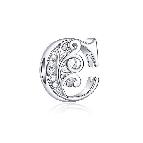 FOREVER QUEEN Buchstaben Alphabet Charm Bead für Armbänder Charm Anhänger 925 Sterling Silber von FOREVER QUEEN