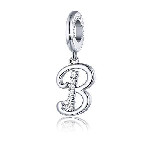 FOREVER QUEEN Charms mit Buchstabe Charms Anhänger 925 Sterling Silber Charms A-Z Alphabets Charms für europäische Armbänder und Halsketten von FOREVER QUEEN