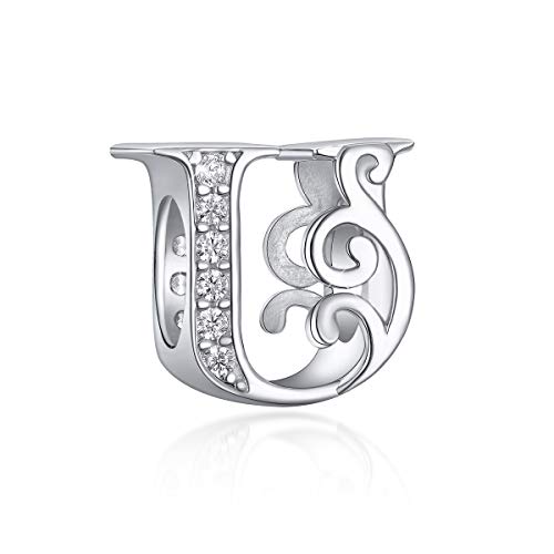 FOREVER QUEEN Buchstaben Alphabet Charm Bead für Armbänder Charm Anhänger 925 Sterling Silber von FOREVER QUEEN