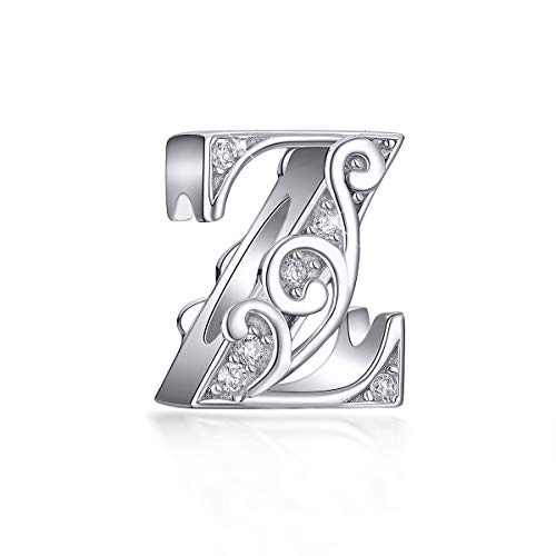 FOREVER QUEEN Buchstaben Alphabet Charm Bead für Armbänder Charm Anhänger 925 Sterling Silber von FOREVER QUEEN