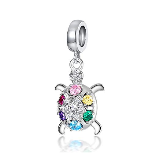 FOREVER QUEEN Anhänger für Mutter und Kind, Schildkröte, passend für Charm-Armband, 925er-Sterlingsilber, Weisheitsschildkröte, baumelnd, Geschenk für Mutter, mit Schmuckschatulle von FOREVER QUEEN