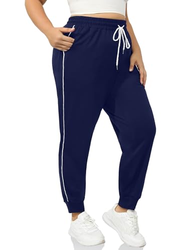 FOREYOND Damen-Jogginghose in Übergröße mit Kordelzug, 3-marineblau, 36X-Large Mehr von FOREYOND
