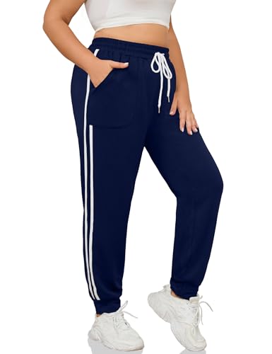 FOREYOND Jogginghose in Übergröße für Damen, sportliche Damen-Sweathose in Übergröße, 2-marineblau, XXX-Large Mehr von FOREYOND