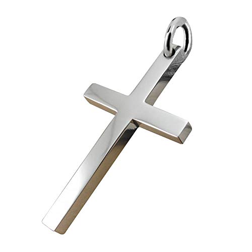 ForFox Massiv Echt 925 Sterling Silber Kreuz Anhänger für Herren Damen von ForFox