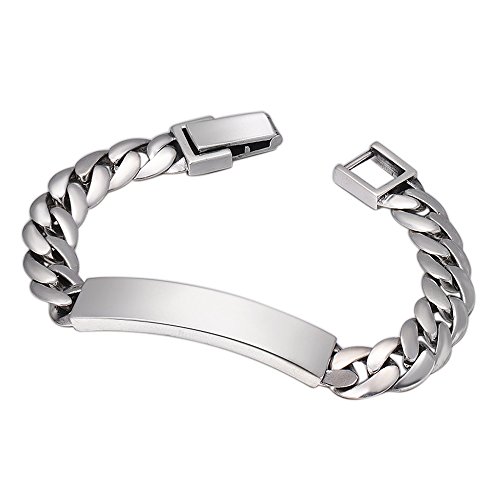 ForFox Echt 925 Sterling Silber Panzerkette Armband Gliederkette Silberarmband für Herren Damen 9mm 18 cm von ForFox