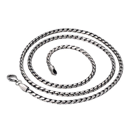 ForFox Vintage Echt 925 Sterling Silber Seil Kette Halskette Seilkette ohne Anhänger für Herren Damen 2.5mm 20 Zoll von ForFox