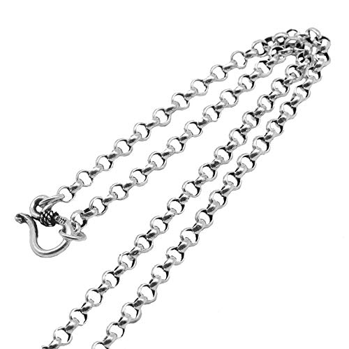 ForFox Vintage Echt 925 Sterling Silber Rolokette Halskette Gliederkette Rolo Belcher Kette ohne Anhänger für Herren Damen 3mm 60cm von ForFox