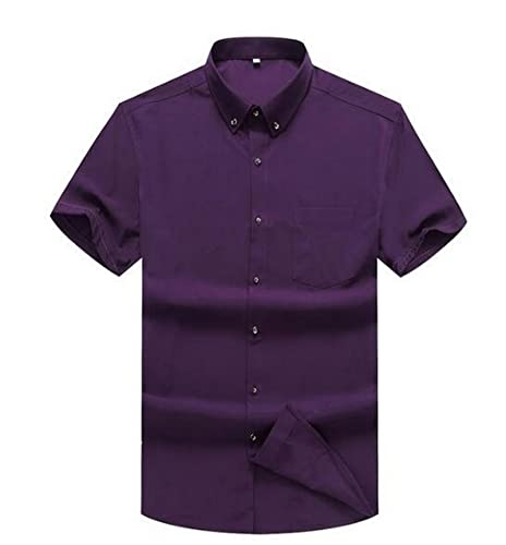 FORKIS Herren-T-Shirt Herren 8XL 9XL Hemden 10XL 7XL Übergröße Groß Größer 5XL 6XL Kurzarm Sommerkleid Plaid Shirts Casual Blau-W,12XL 140-145kg von FORKIS