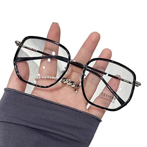 FORKIS Lesebrille Ultraleichte Big Frame Myopie Brille Dioptrien 0-0,5 0,75-1,0 bis -6,0 Kurzsichtigkeit Brille Damen Herren Unisex - Anti-Blaulicht 0,D von FORKIS