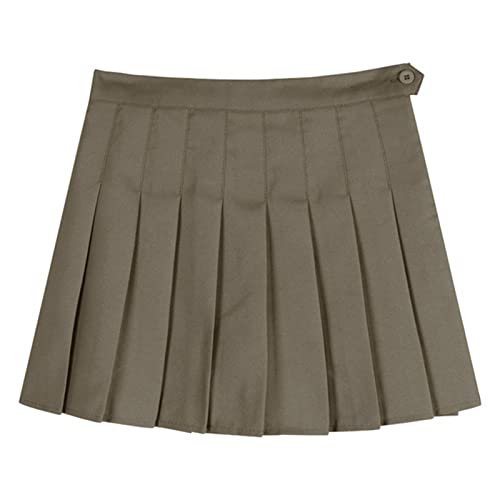 FORKIS Röcke, brauner Rock, Damen, Sommerkleidung, Damen, hohe Taille, Harajuku-Stil, schwarzer Mini-Faltenrock für Schulmädchen-Uniform, C, 44 von FORKIS
