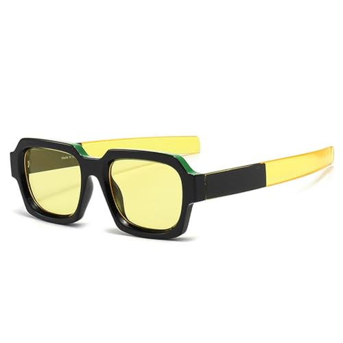 Beliebte Mode Doppel Farbe Punk Männer Sonnenbrille Vintage Blau Orange Brillen Frauen Shades Uv400 (Schwarz Gelb Gelb) von FORLUZ