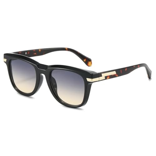 Beliebte Mode Herren Sonnenbrille Retro Farbverlauf Shades Uv400 Damen Punk Trendy (Schwarz Grau Gelb) von FORLUZ