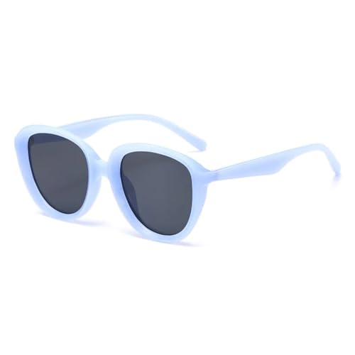 Beliebte Mode Oval Sonnenbrille Frauen Gradient Shades Uv400 Retro Jelly Farbe Männer Punk (Blau Grau) von FORLUZ