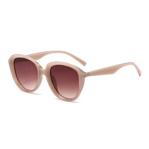 Beliebte Mode Oval Sonnenbrille Frauen Gradient Shades Uv400 Retro Jelly Farbe Männer Punk (Jelly Tea Gradient) von FORLUZ