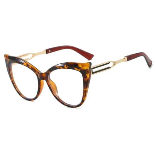 Cat Eye Sonnenbrille Damen Weiblich Farbverlauf Vintage Luxus Punk Beliebte Reisebrille UV400 (Leopard) von FORLUZ