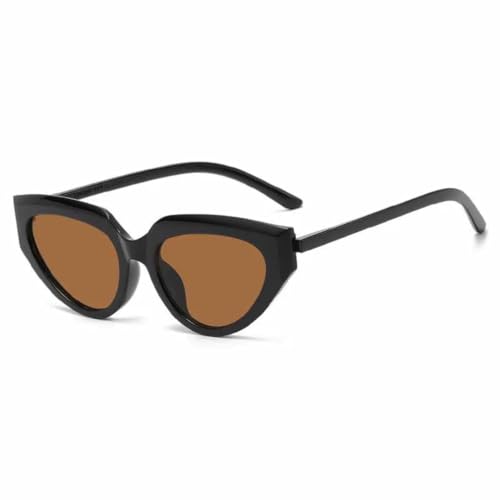 FORLUZ Beliebte Cat Eye Sonnenbrille Damen Retro Punk Graue Linse Brillen Herren Shades UV400 Luxus (Schwarz Braun) von FORLUZ