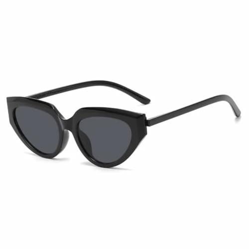 FORLUZ Beliebte Cat Eye Sonnenbrille Damen Retro Punk Graue Linse Brillen Herren Shades UV400 Luxus (Schwarz Grau) von FORLUZ