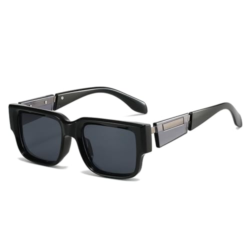 FORLUZ Beliebte Mode Damen Luxus Sonnenbrillen Shades UV400 Retro Herren Punk Jelly Tea (Schwarz Grau) von FORLUZ