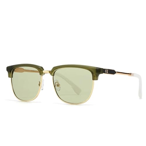 FORLUZ Beliebte Mode Herren Sonnenbrille Grau Farbverlauf Sonnenbrillen UV400 Vintage Damen (C5 Grün Grün) von FORLUZ