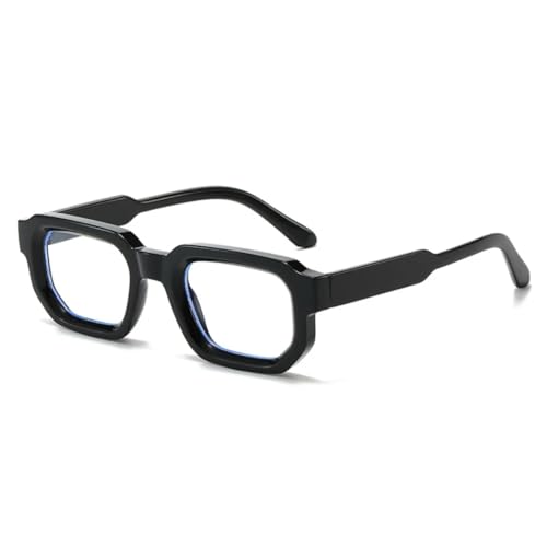 FORLUZ Beliebte Mode Polygon Damen Sonnenbrille Rahmen Klare Brille Herren Rot Blau Rahmen (Schwarz klar) von FORLUZ