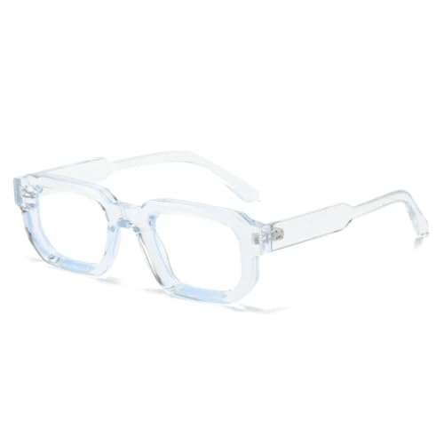 FORLUZ Beliebte Mode Polygon Damen Sonnenbrille Rahmen Klare Brille Herren Rot Blau Rahmen (Transparent klar) von FORLUZ