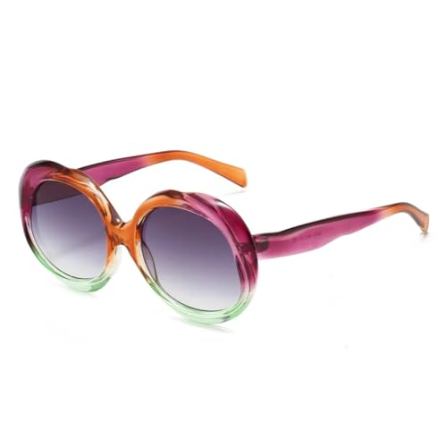 FORLUZ Beliebte Mode Runde Damen Punk Sonnenbrille Retro Herren Trendy Gradient Frame Gradient Shades UV400 (lila) von FORLUZ