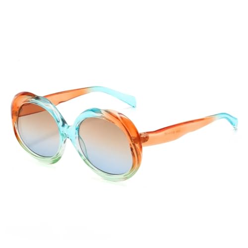 FORLUZ Beliebte Mode Runde Damen Punk Sonnenbrille Retro Herren Trendy Gradient Frame Gradient Shades UV400 (orange) von FORLUZ