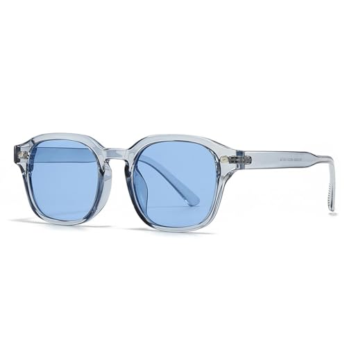 FORLUZ Beliebte Mode Sonnenbrillen Damen Retro Nieten Gelb Blau Shades UV400 Herren (Blau Blau) von FORLUZ